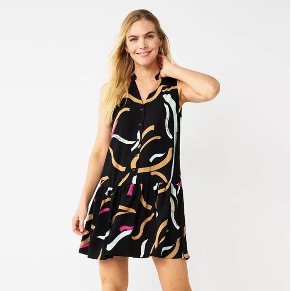 Women's Nine West Button Front Ruffle Hem Size L